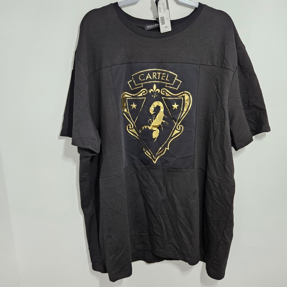 Hudson Outerwear NWT Mens Cartel Scorpion Graphic T-Shirt Black Gold 4X *Flaw